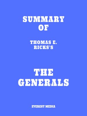 cover image of Summary of Thomas E. Ricks's the Generals